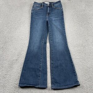 Risen Jeans Womens 7/28 Blue Denim Flare Leg Jeans ST-RDP5440 High Rise Stretch